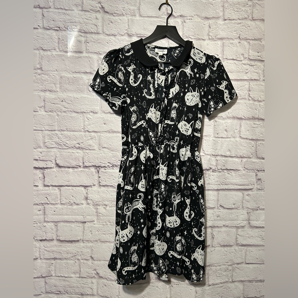 Unique Vintage Cats Dress Size XS - Picture 2 of 11